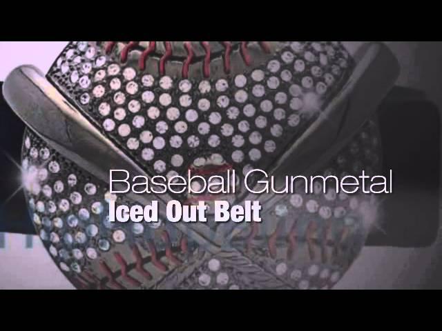 Baseball Gunmetal Iced Out Belt Buckle