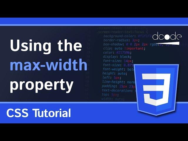 Using the max-width CSS property - CSS Tutorial