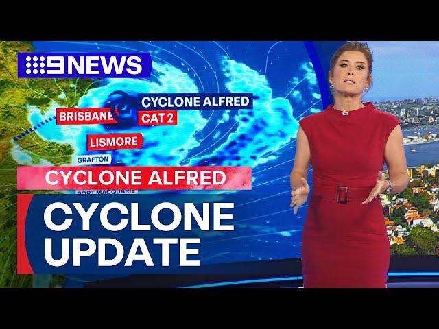 Tropical Cyclone Alfred: Conditions deteriorate as cyclone approaches | 9 News Australia