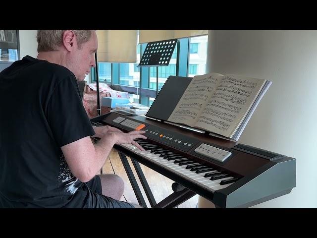 JS Bach vivacious Gigue from French Suite No 5 in G BWV 816 on Roland C-200 Classic