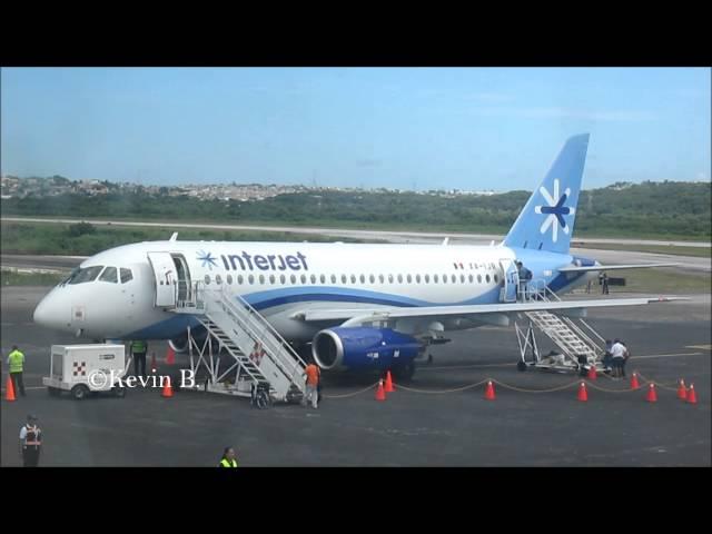 Sukhoi Superjet 100 Interjet Landing | TakeOff Campeche Airport