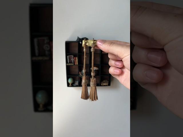 We finally have brooms!! What’s next? #miniature #miniatures #witchy #upcycled #halloweendecor