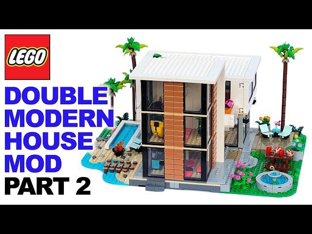 Double Modern House PART 2  - 2x Lego Set 31153 - Outside MODs