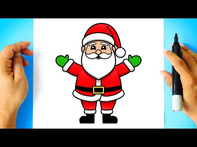 How to DRAW a Cute SANTA CLAUS