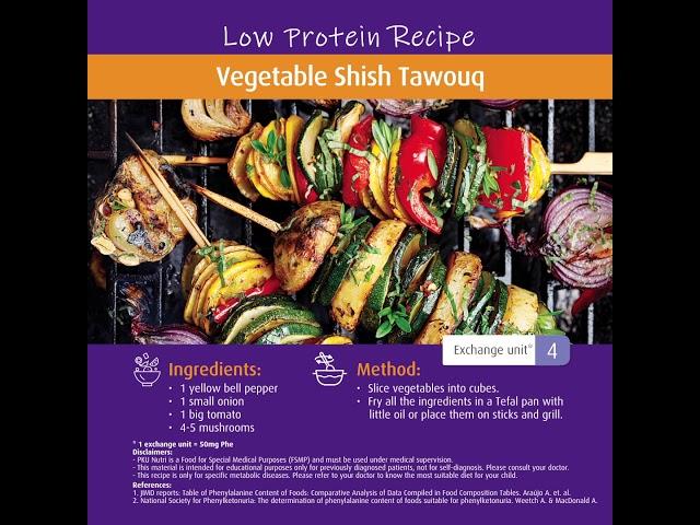 vegetable shish tawouk recipe #PKU #YourSupport Through IEM #NutriciaMetabolics ME