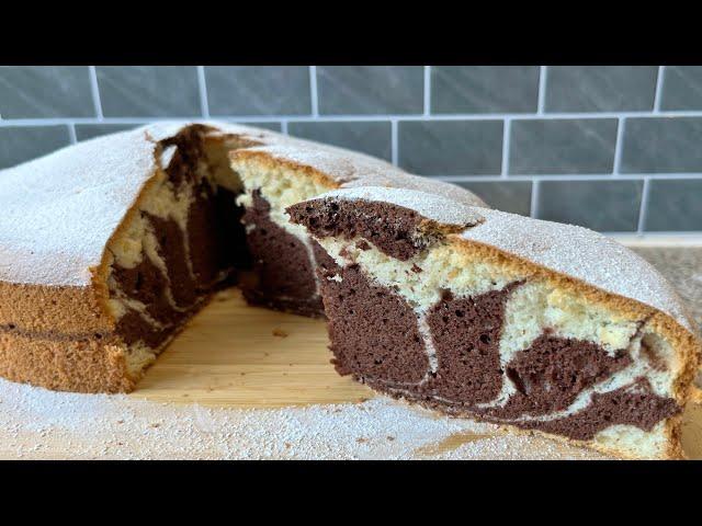 The best sponge cake ever , with vanilla and cocoa | preparation takes 10 MINUTE , easy recipe cake