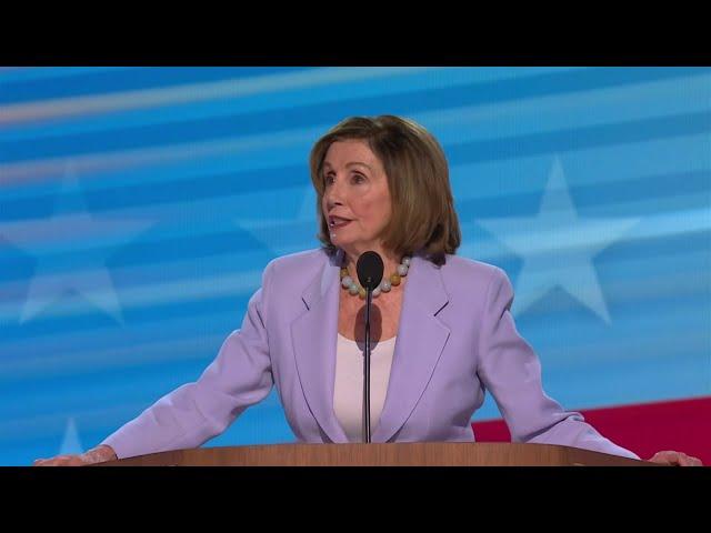 Speaker Emerita Nancy Pelosi addresses the DNC