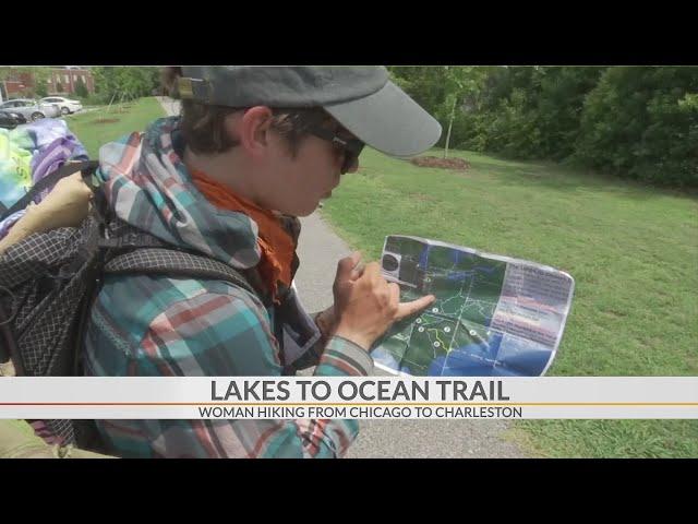 Woman hiking from Indiana to Charleston