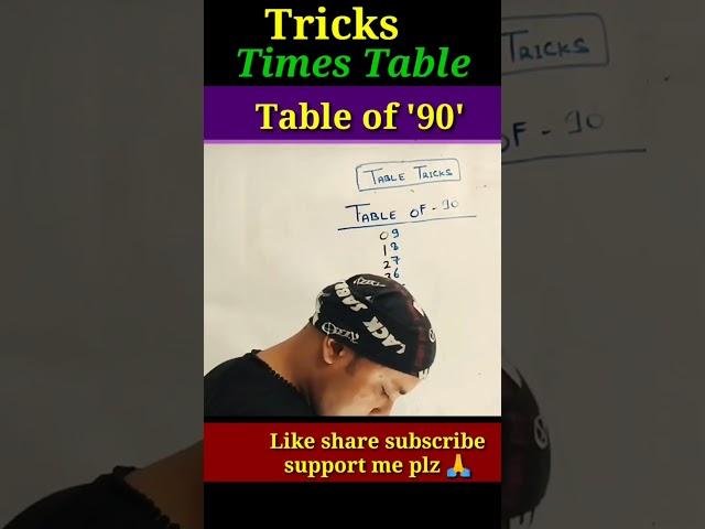 table of 90 #timestable #tableof90