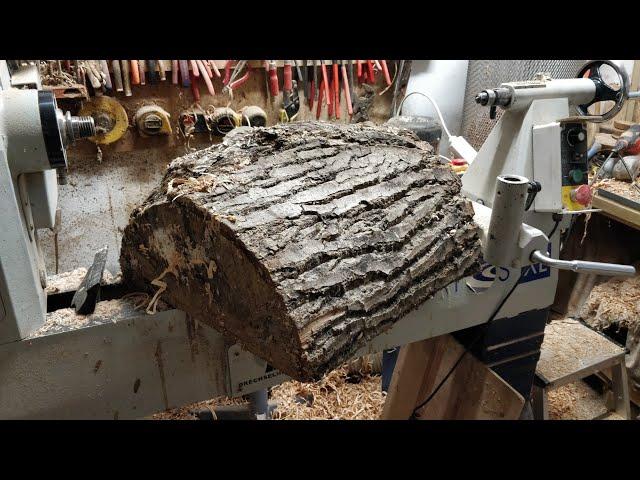 Woodturning - A big beautiful poplar bowl .