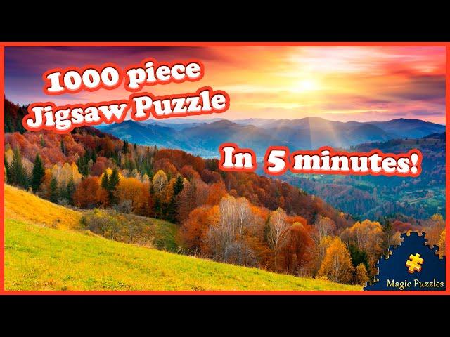 1000 piece Jigsaw Puzzle in 5 minutes! — Relaxing Landscape Video. Time Lapse