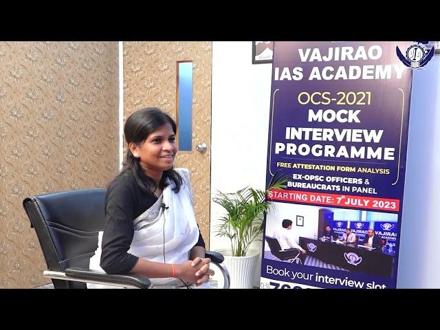 Sushree Nibedita Swain, Rank-203, OPSC 2021 | Vajirao IAS Academy