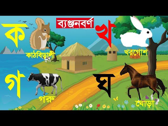 বাংলা বর্ণমালা ক খ গ ঘ ঙ চ ছ জ ঝ ঞ ট ঠ ড ঢ  | ব্যঞ্জনবর্ণ -ক খ | Bangla Bornomala | Banjonborno song