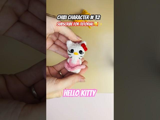 Hello Kitty w/ dress! #subscribe #crochetpatterns #smallbizau #amigurumi #fypage #handmade #crochet