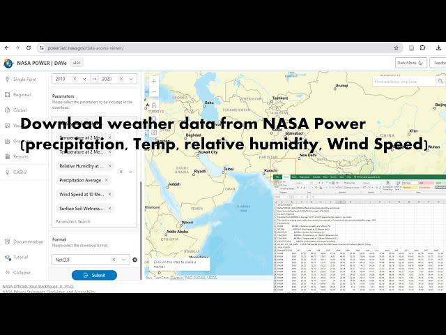 Download weather data from NASA Power (precipitation, temperature, relative humidity, Wind Speed)