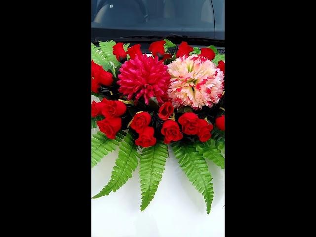 Wedding Car Decorated-- with Red Rose | Red Ribbon decorated | By OnMoney Trendz