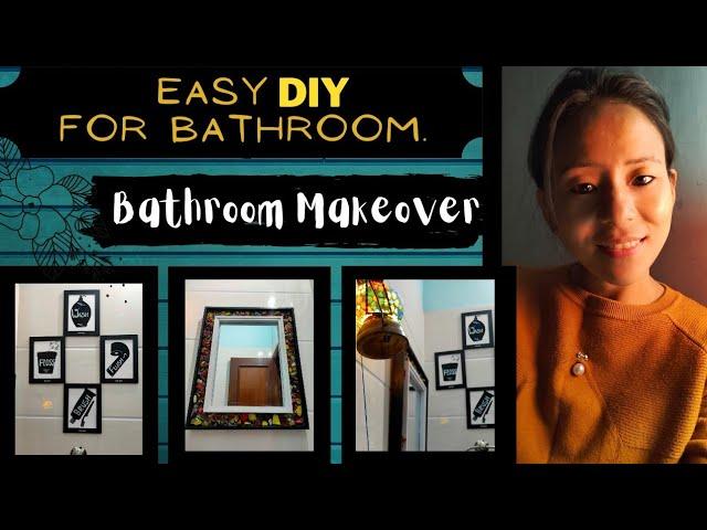 Rental Friendly Small Bathroom Makeover| बाथरूम की सजावट| Bathroom DIY| Peehu Arts And Craft