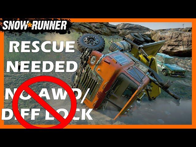 RESCUE TIME (No AWD/Diff Lock) - Snowrunner - LIVE