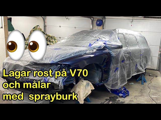 Lagar rost och lackerar med sprayburk i garaget!