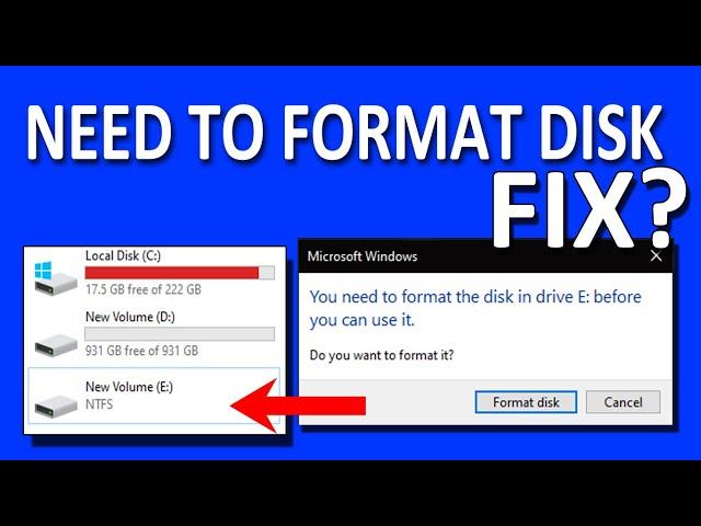 How To Fix "Format The Disk in Drive Before You Can Use it" | Windows 10 Drive