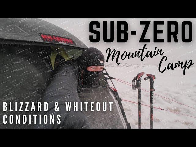SUB-ZERO -9.9 WHITEOUT ! WINTER BLIZZARD MOUNTAIN CAMPING IN THE HILLEBERG SOULO BLACK LABEL TENT