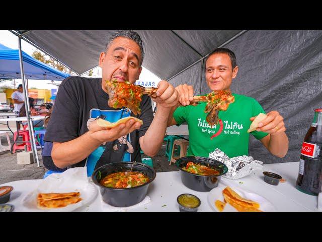 Extreme MEXICAN STREET FOOD in Los Angeles!!  DINO DRUMSTICKS + Backyard Breakfast!!