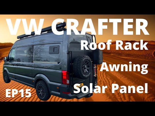 VW Crafter EP15 Self built Roof Rack, using Unistrut. Fiamma Awning, Solar Panel Install.