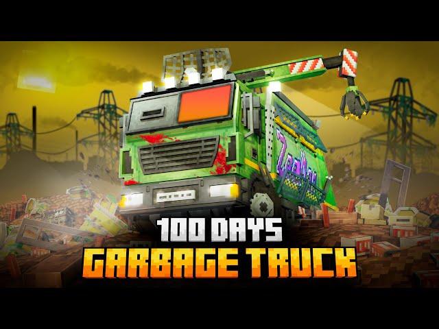 100 DAYS ON A GARBAGE TRUCK IN THE TRASH APOCALYPSE IN MINECRAFT!