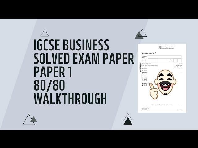 IGCSE Business studies paper 1 solved (May/June 2020 11)