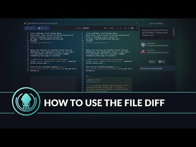 GitKraken Client Tutorials: How to explore file changes with the Diff