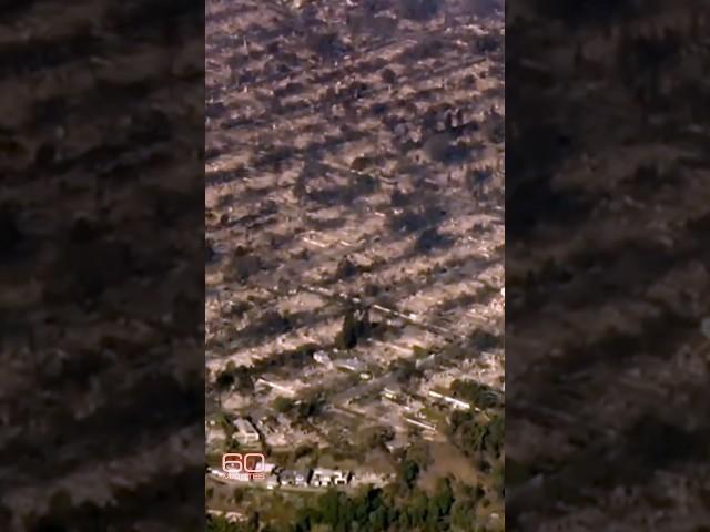 60 Minutes surveys L.A. fire damage from the air #shorts