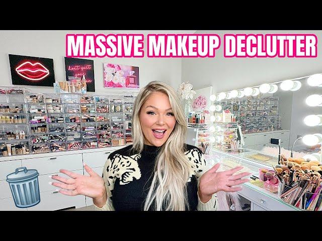 HUGE MAKEUP DECLUTTER & ORGANIZATION 2023  GETTING RID OF ALL MY MAKEUP | KELLY STRACK