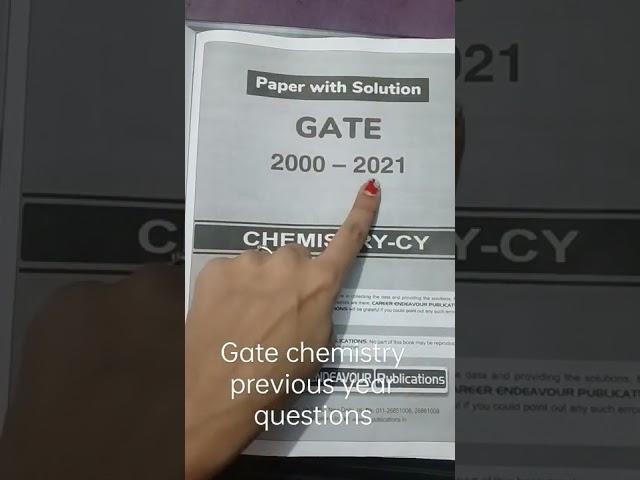 Gate chemistry previous year question paper | Career endeavour| best book