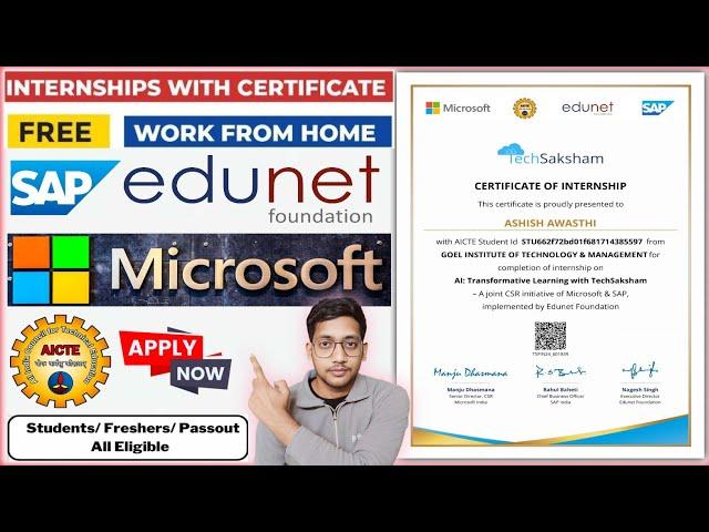 Microsoft SAP Online Internship Phase 4 with Certificate 2025 | Work From Home | No exam No fees 