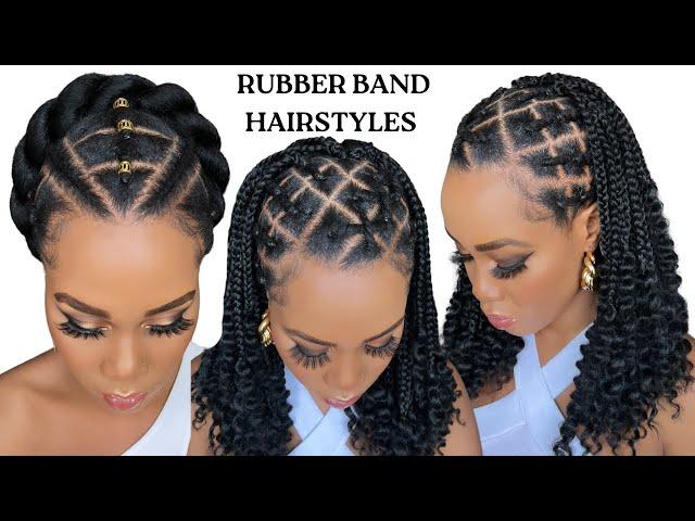 2 QUICK & EASY RUBBER BAND HAIRSTYLE ON  NATURAL HAIR / TUTORIALS / Protective Style / Tupo1