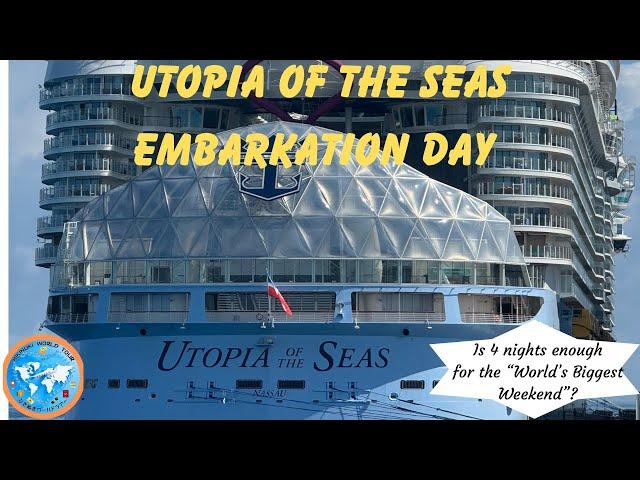 Embarkation Day on Royal Caribbean's Utopia of the Seas  4K World's Biggest Weekend, Coco Cay Nassau