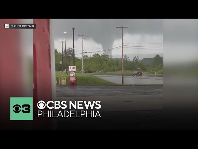 Video shows possible tornado in Mahanoy CIty, Pennsylvania as severe weather sweeps across U.S.