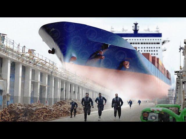 The SURPRISING WAY LARGE SHIP Stop at full speed Without Brakes