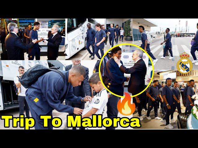 Real Madrid Trip To MallorcaRestaurant Inauguration with Perez,Mbappe Vinicius Arrival at Hotel