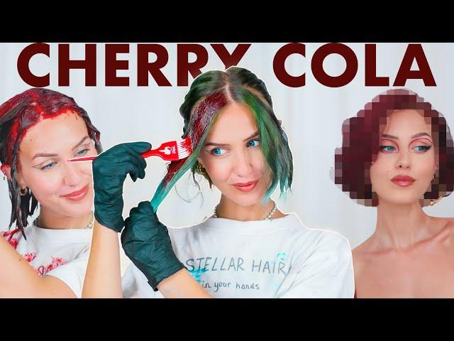 trying the famous CHERRY COLA hair color (like dua lipa)