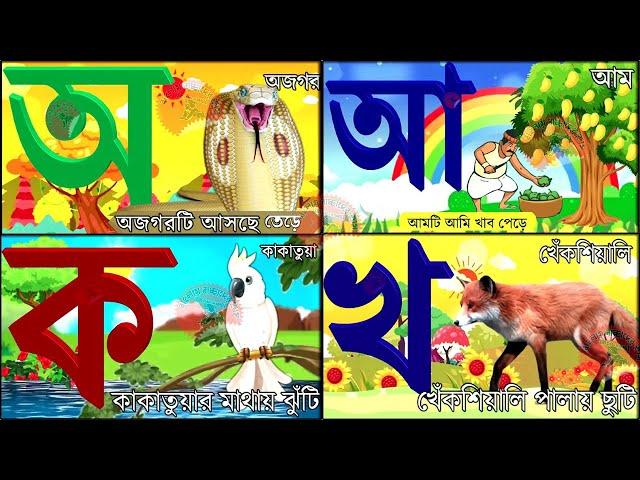 Oi ojogor asche tere,Amti Ami Khabo pede অ'য় অজগর আসছে তেড়ে  Aye Ajagar Bangla Cartoon | ka kha go