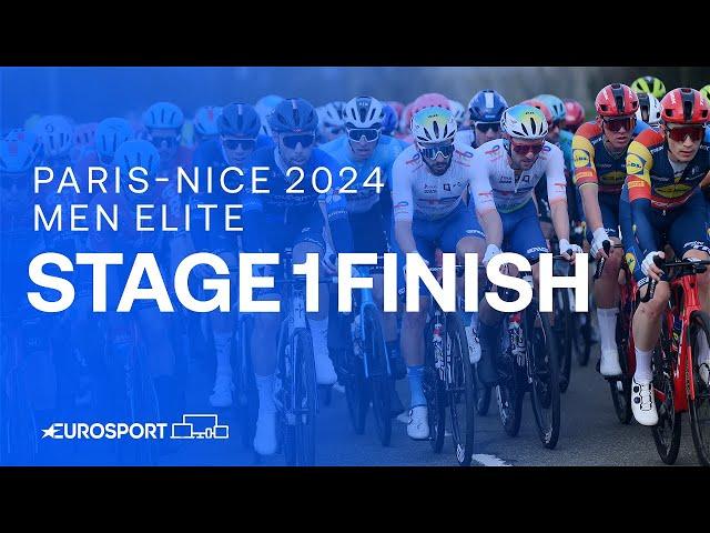 TIGHT FINAL SPRINT! ‍ | Stage 1 Finish Paris-Nice 2024 | Eurosport Cycling