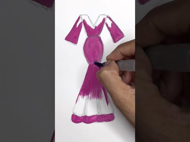 Easy Drawing Beautiful Girl Dress #gown  #shortstoday #shortsfeed #howtodraw #trending #art