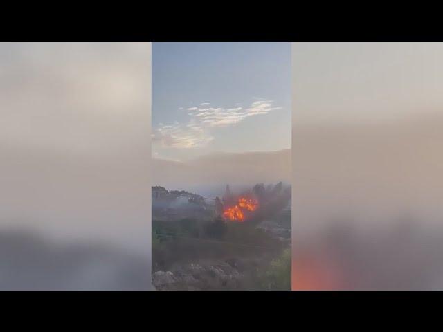 Video captures Israeli air strikes on suspected Hezbollah targets in Lebanon