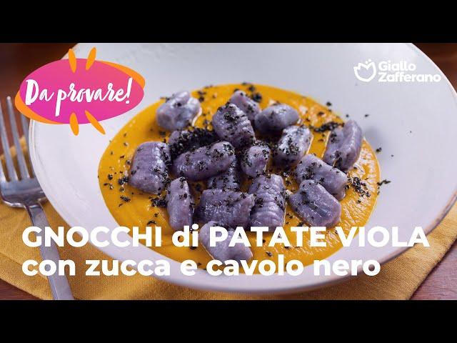 GNOCCHI di PATATE VIOLA con CREMA di ZUCCA e CAVOLO NERO