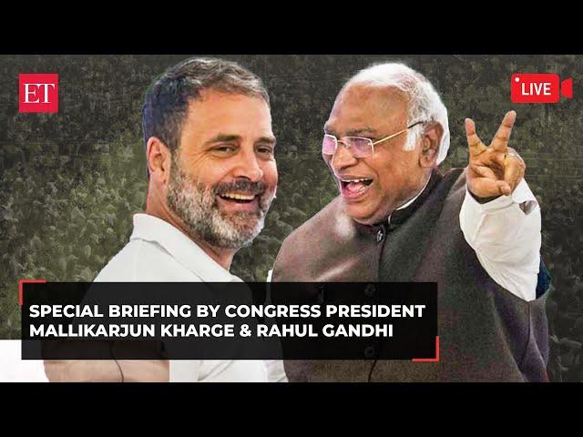 LS Results: Special briefing by Congress chief Mallikarjun Kharge and Rahul Gandhi