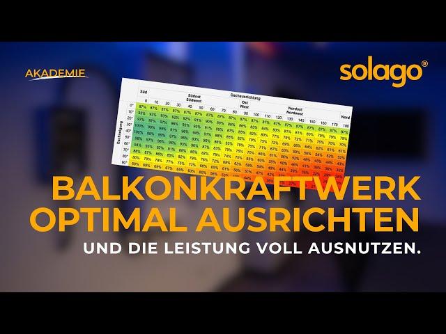 Balkonkraftwerk Ausrichtung  -  Neigung und Himmelsrichtung | solago Akademie