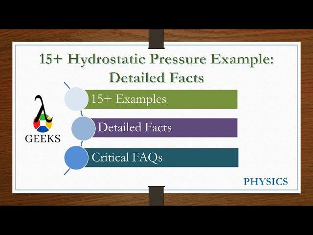 15+ Hydrostatic Pressure Example: Detailed Facts