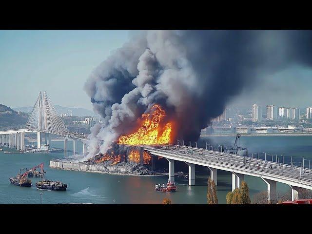 just happened, slovak f-16 destroyed the crimea bridge. russia surrendered!!