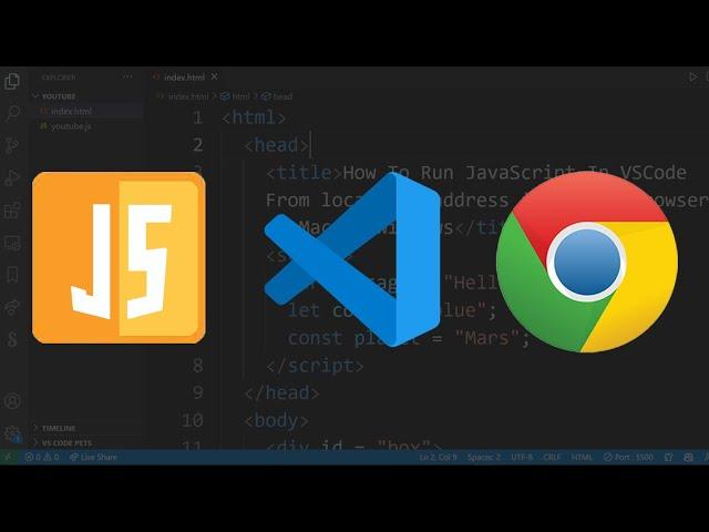 How To Run JavaScript In VSCode with Node JS (LiveServer localhost)